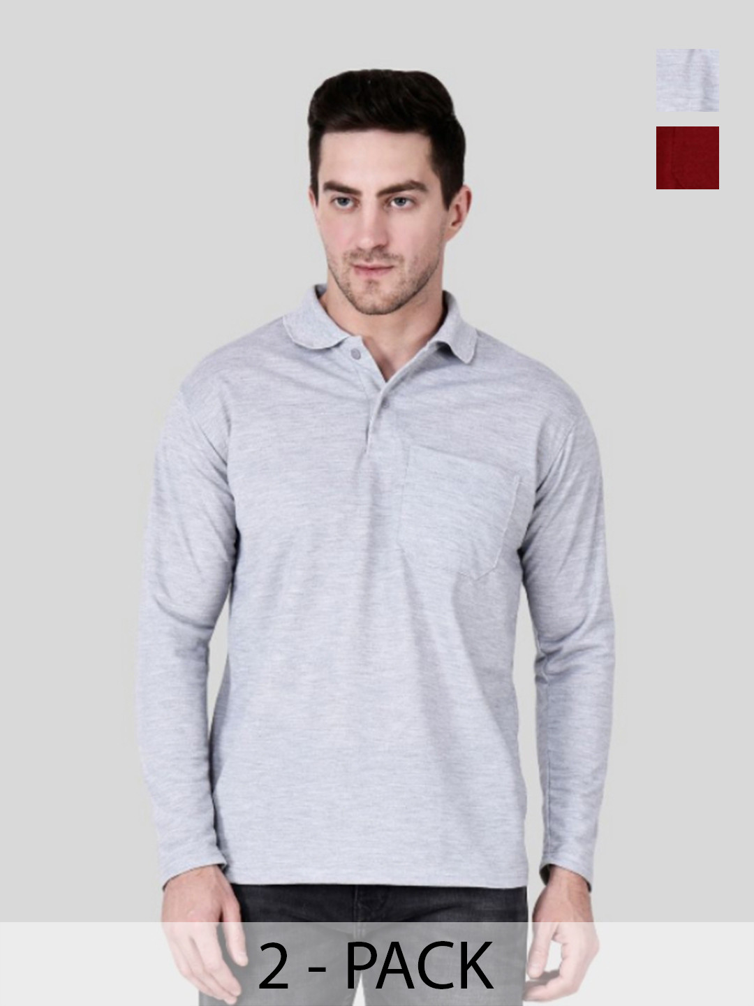 

SAIKSA FASHION Men 2 Polo Collar Applique T-shirt, Multi