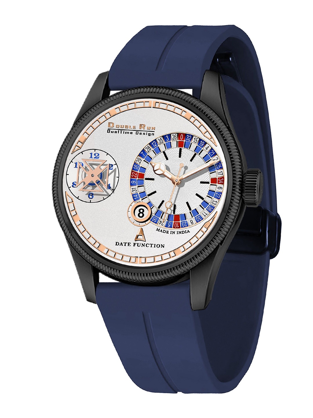 

DOUBLERUN Unisex Dial & Straps Analogue Chronograph Watch 19053, Blue