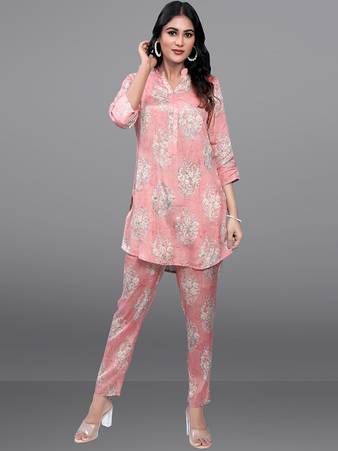 

BABRU Printed Tunic With Trousers, Pink