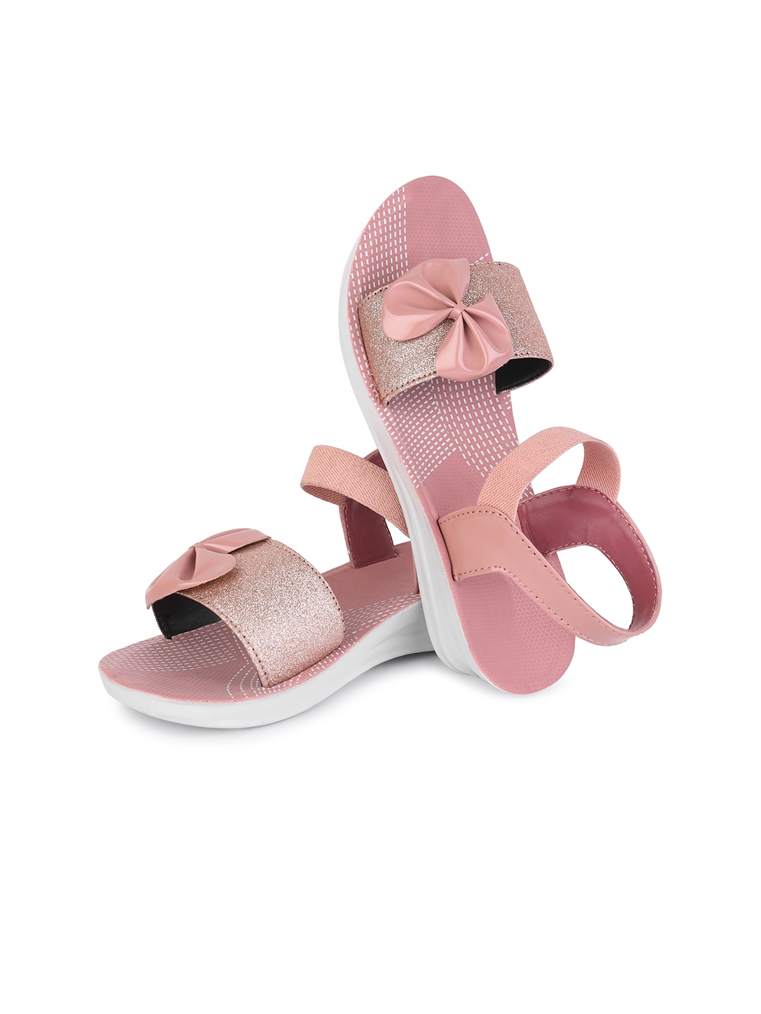 

PENNEN Women Open Toe Flats, Peach
