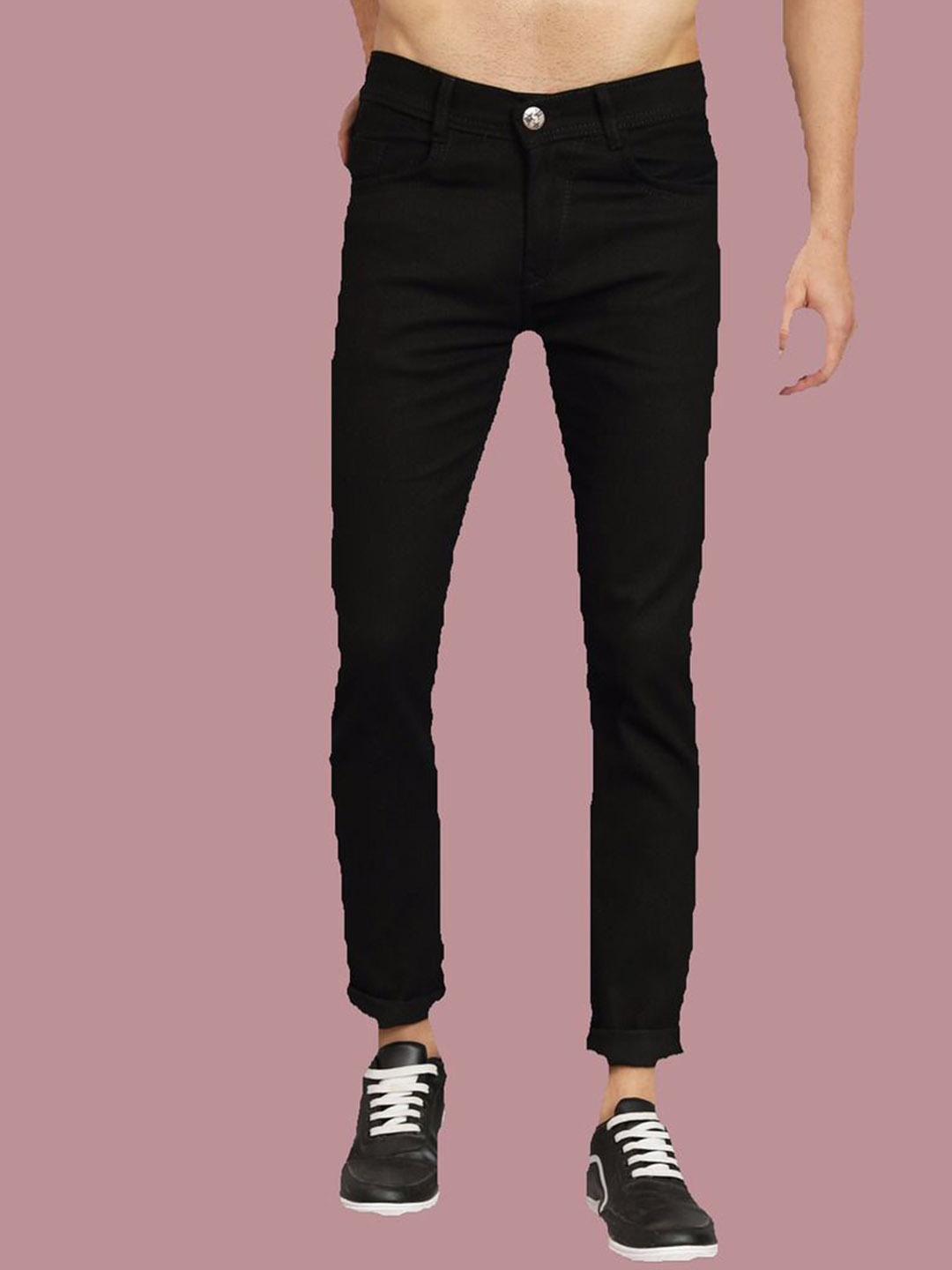 

COMFITS Men Classic Highly Distressed Stretchable Jeans, Black