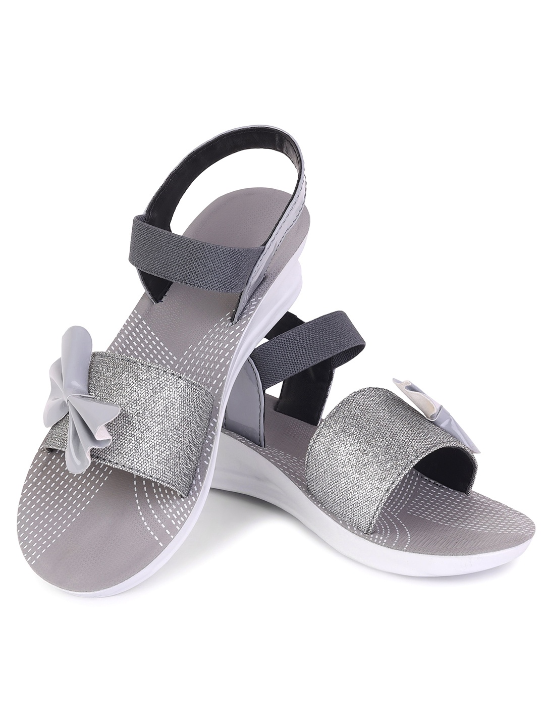 

PENNEN Women Open Toe Flats, Grey