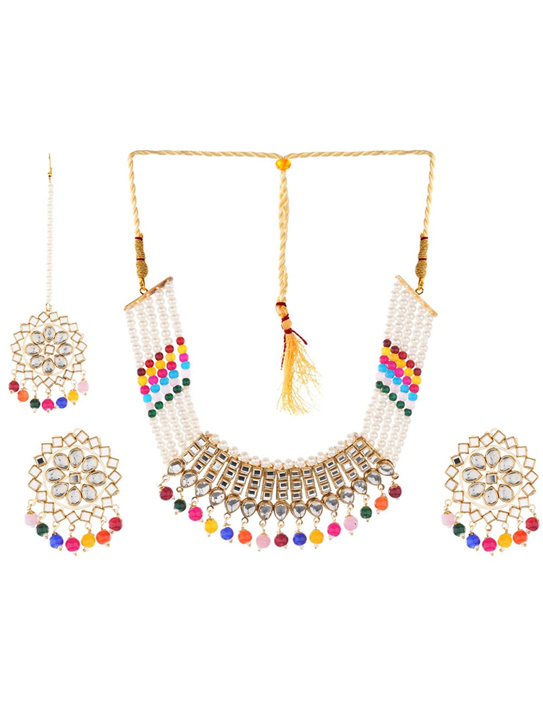 

Z HOME Gold-Plated Stone-Studded Jewellery Set