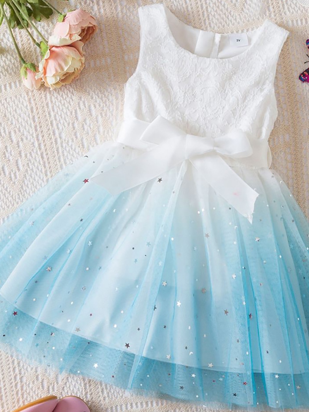 

LULU & SKY Embellished Fit & Flare Dress, Blue