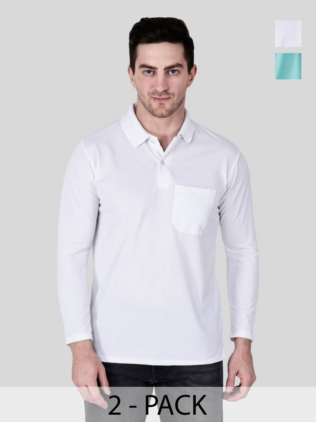 

SAIKSA FASHION Men 2 Polo Collar Pockets T-shirt, Multi