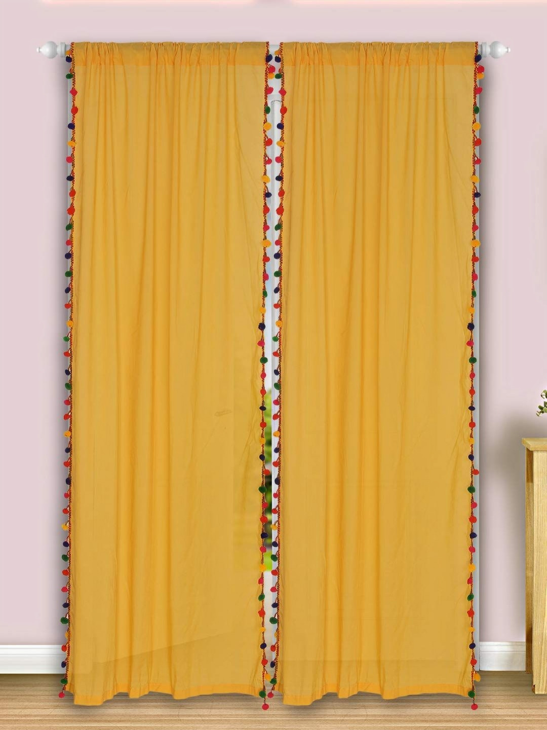 

Dekor World Multicoloured Set of 2 Embellished Sheer Door Curtain, Multi