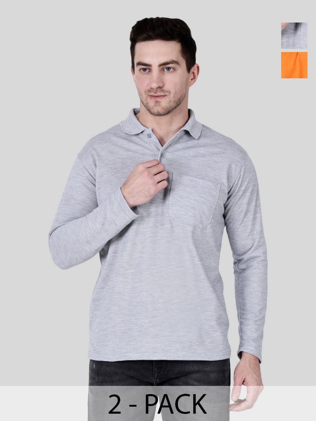 

SAIKSA FASHION Men 2 Polo Collar Pockets T-shirt, Multi