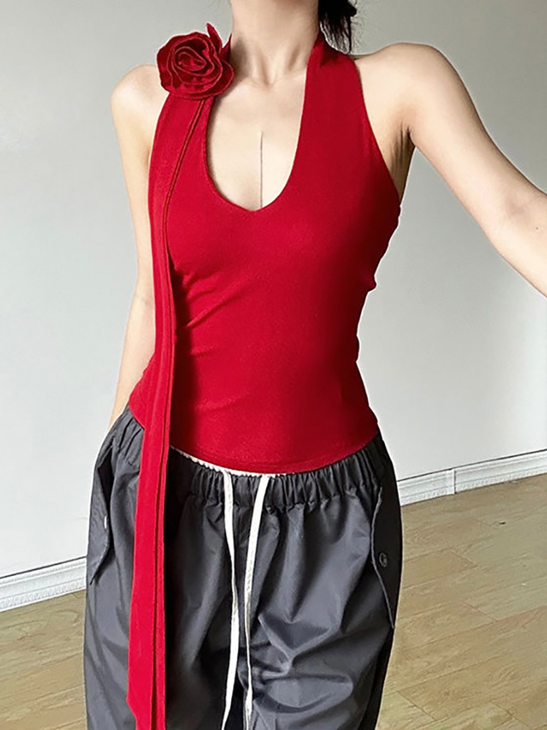 

StyleCast x Revolte Applique Crop Top, Red