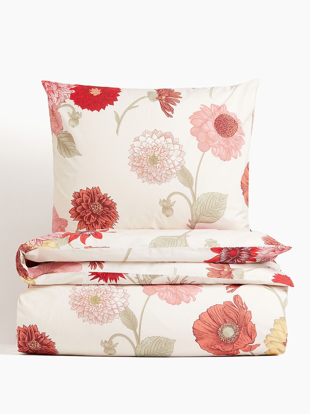 

H&M Cotton Percale Single Duvet Cover Set, Beige