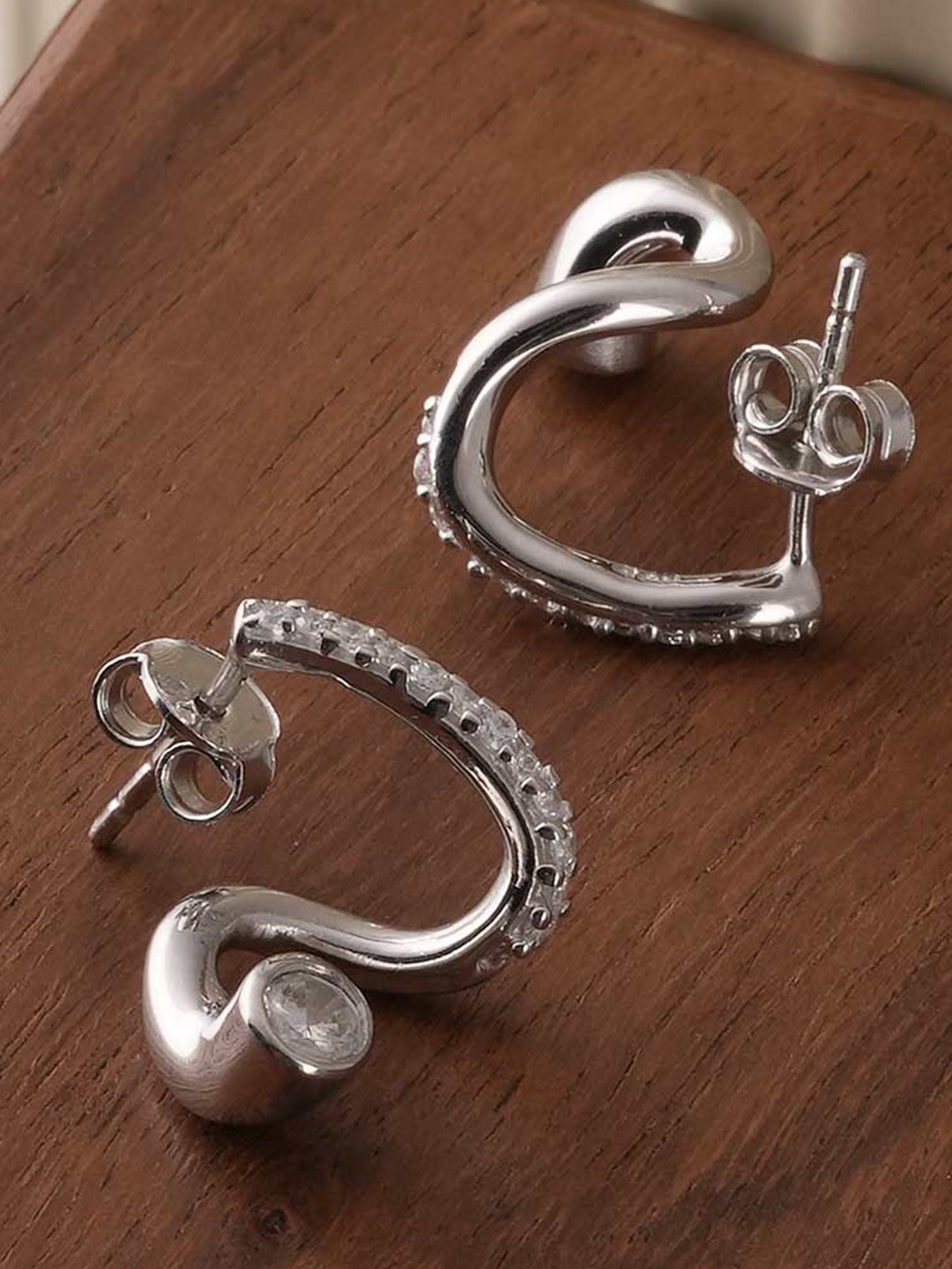 

PALMONAS Contemporary Studs Earrings, Silver