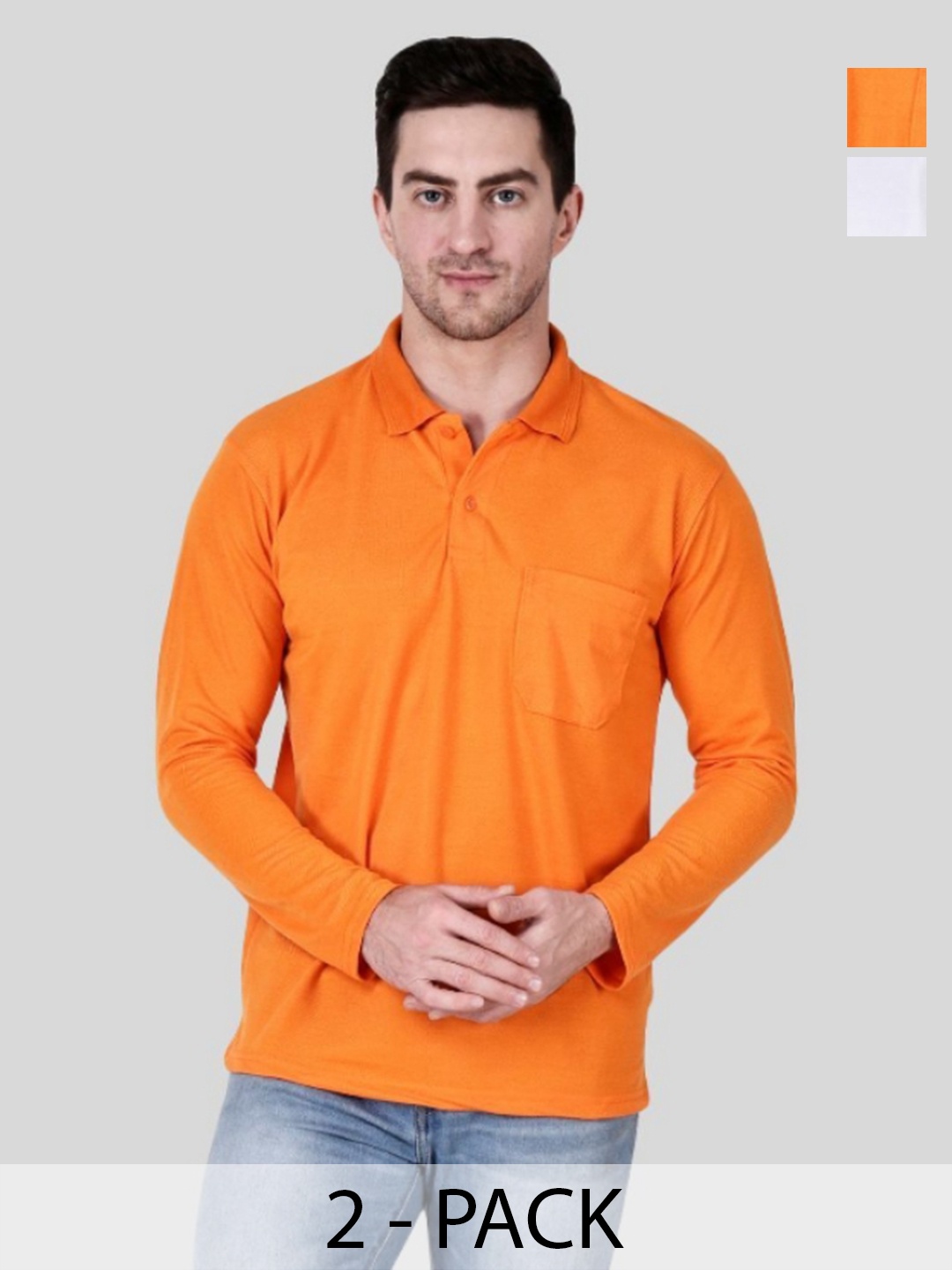 

SAIKSA FASHION Men 2 Polo Collar Pockets T-shirt, Multi
