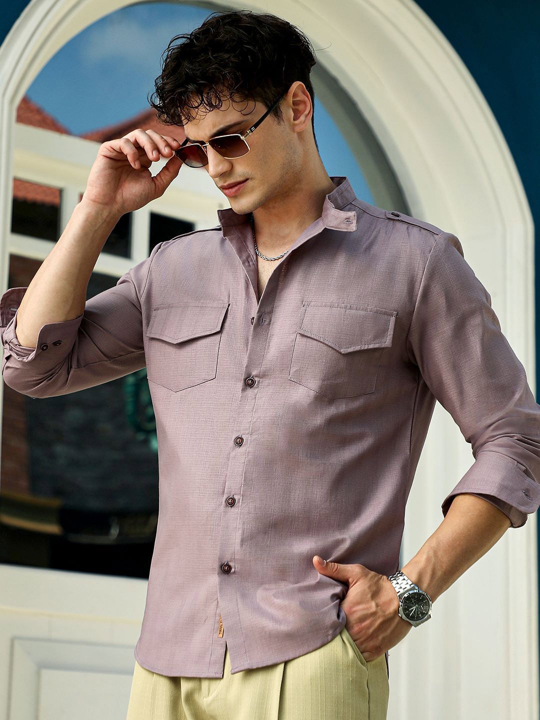 

Campus Sutra Men Classic Opaque Casual Shirt, Purple