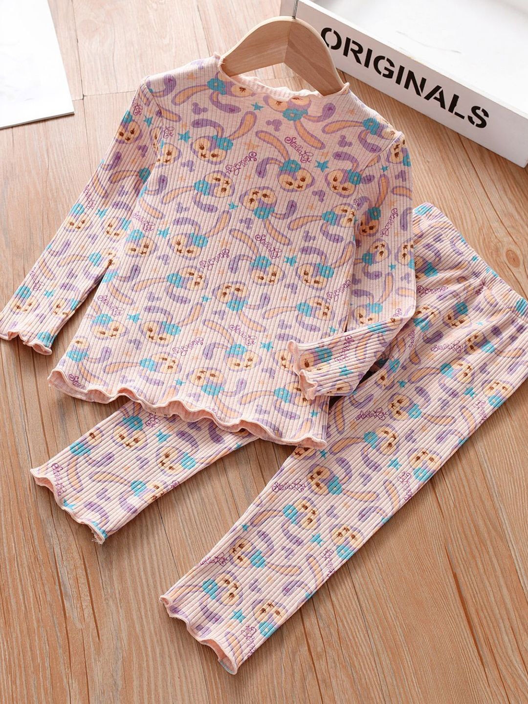 

YK Girls Printed T-shirt with Trousers, Pink