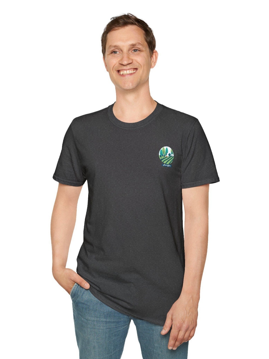 

Naturebliss Men Printed Applique T-shirt, Grey