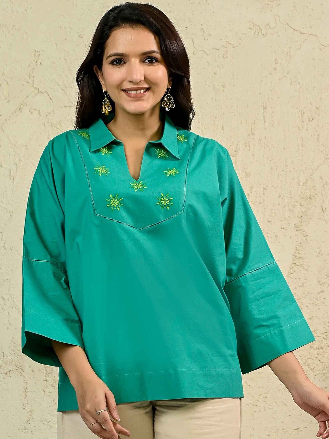 

INAAYA JAIPUR Cotton Top, Green