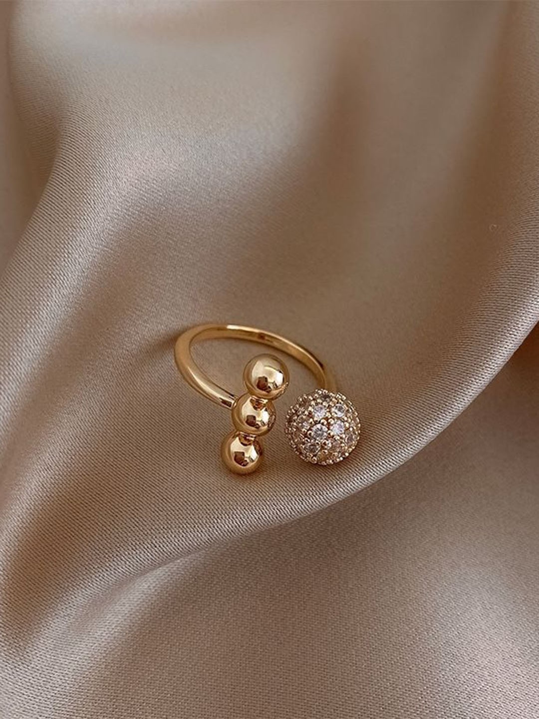 

Just Lil Things Stone Studded Finger Ring, Gold