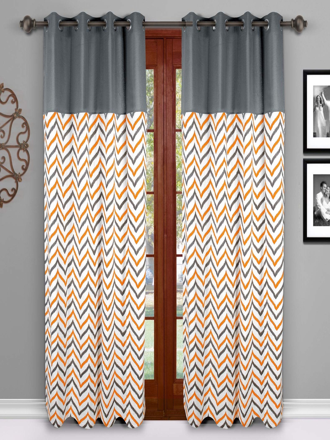 

Dekor World Multicoloured Set of 2 Window Curtain, Multi