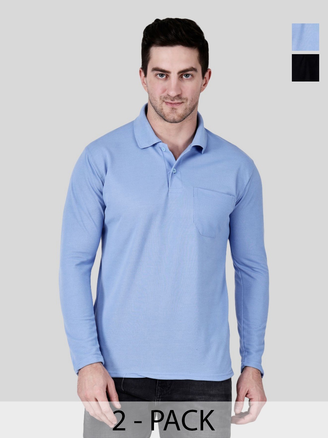 

SAIKSA FASHION Men 2 Polo Collar Pockets T-shirt, Multi