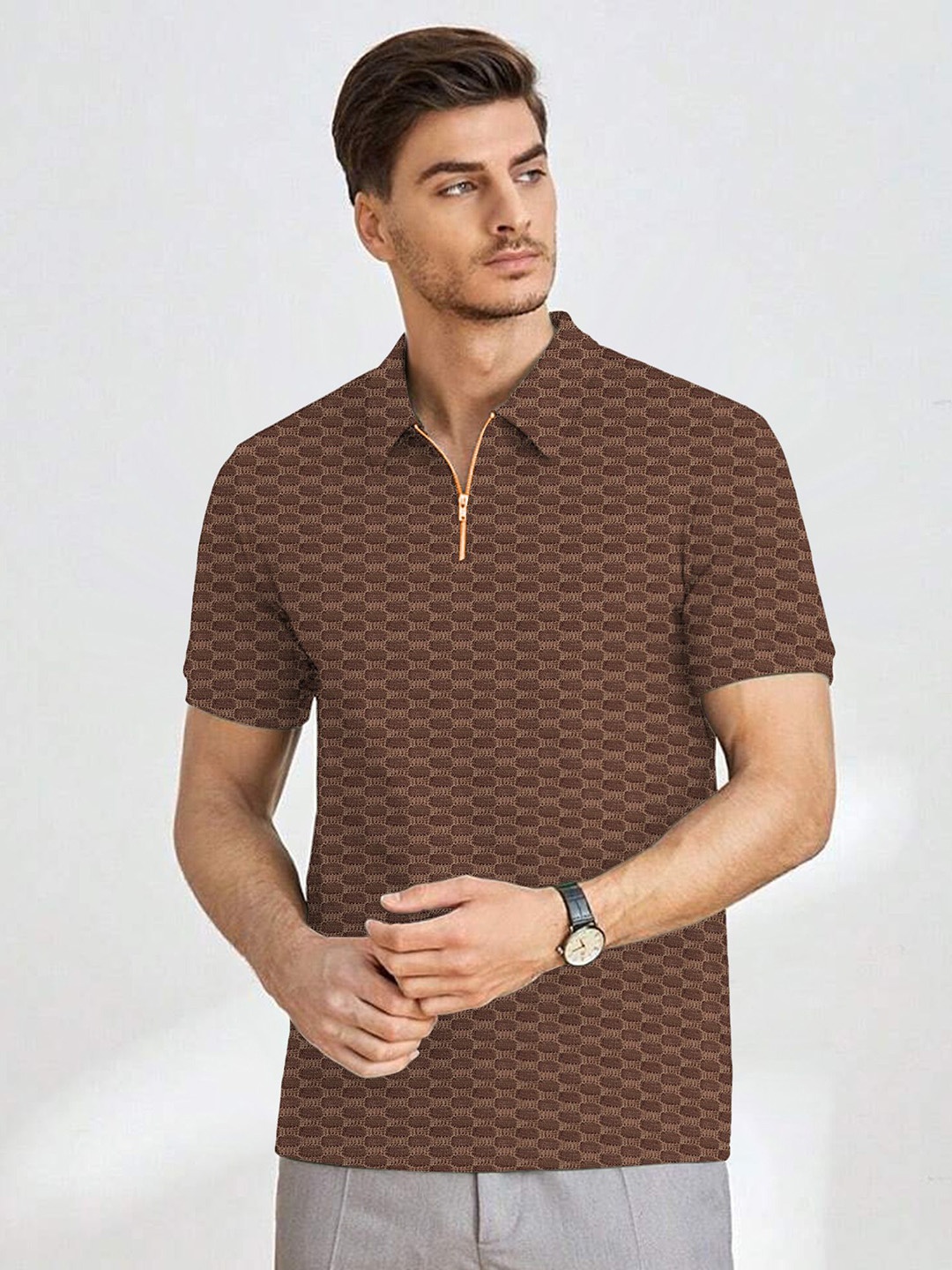KAJARU Men Polo Collar T-shirt