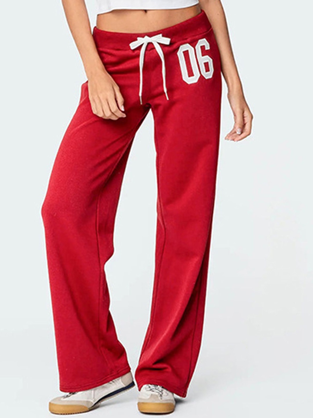 

LULU & SKY Women Straight Fit Trousers, Red
