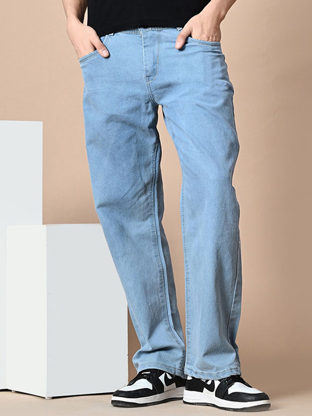 

Moda Rapido Men Classic Light Fade Jeans, Blue
