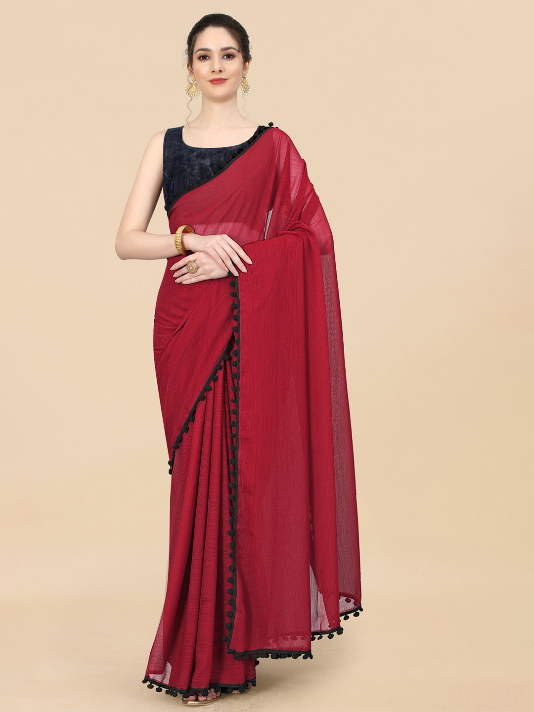 

Moda Rapido Poly Georgette Kota Saree, Red