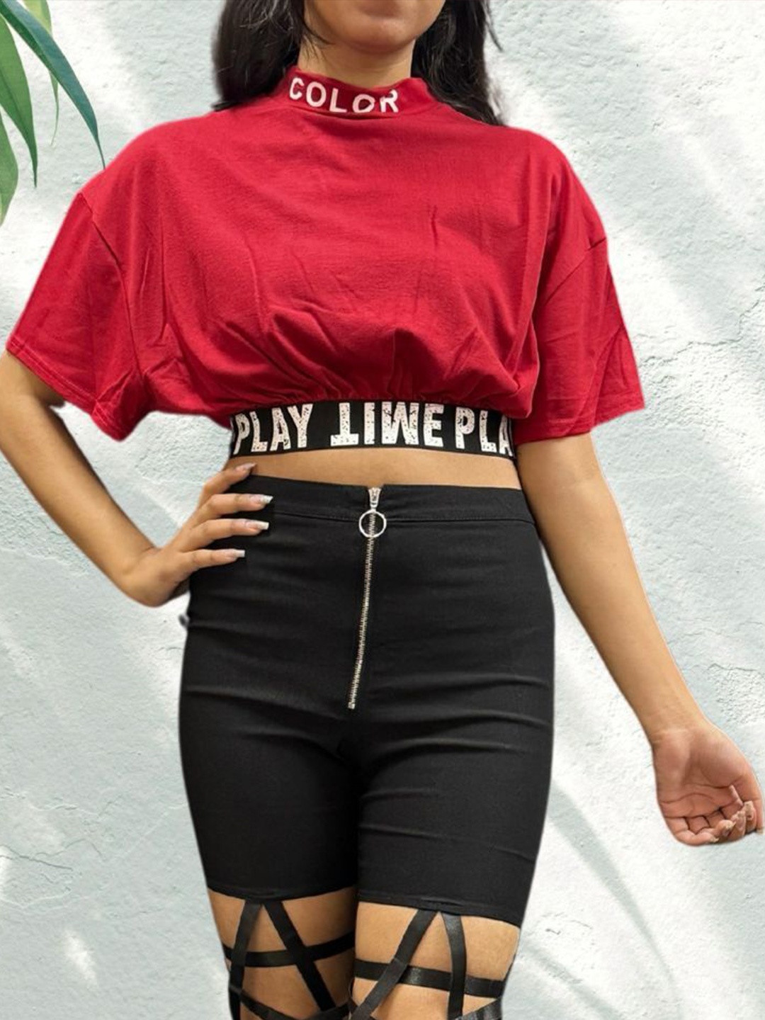 

MADE FOR HER LABEL Crop Top, Red
