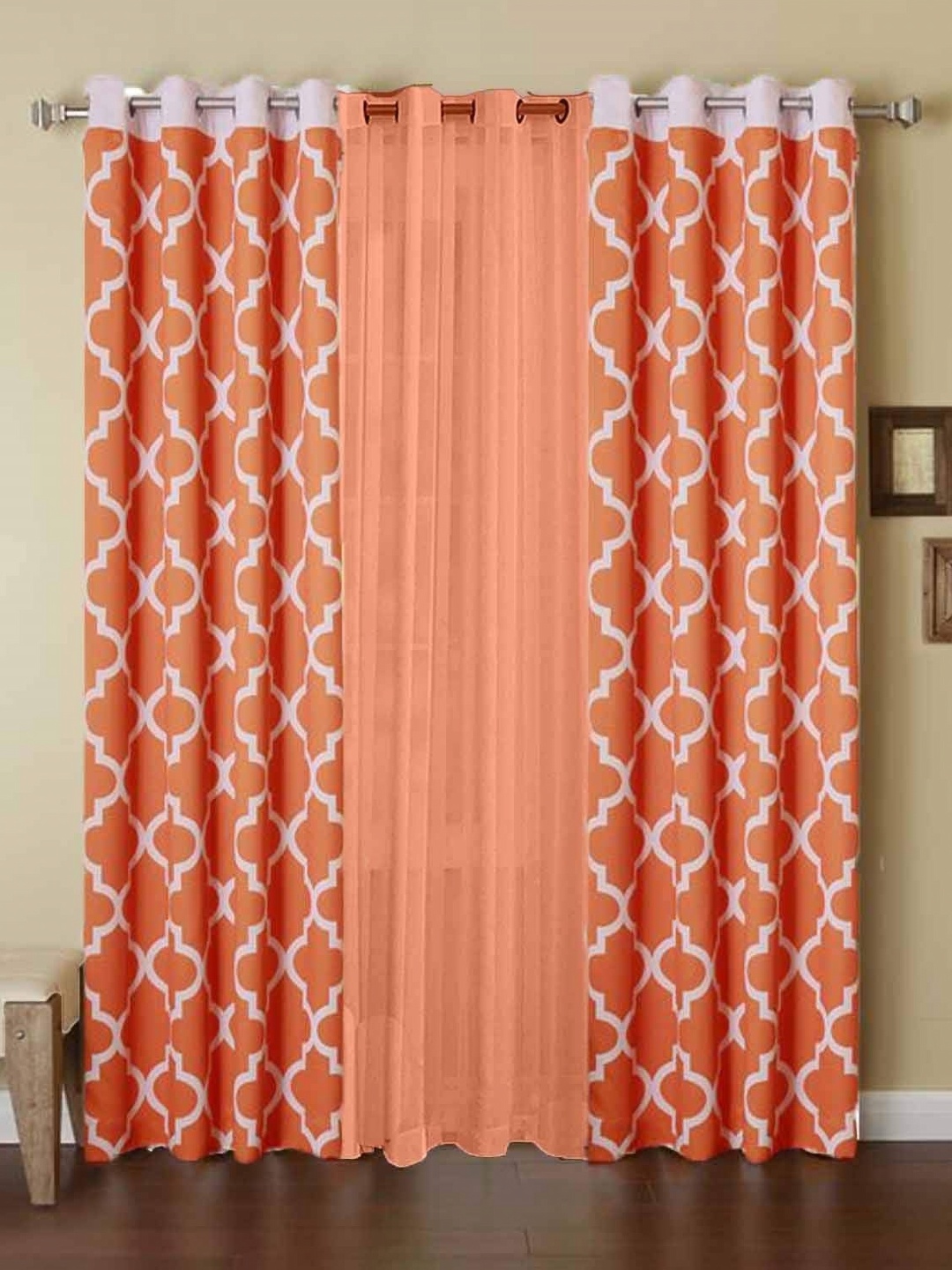 

Dekor World Multicoloured Set of 3 Door Curtain, Multi