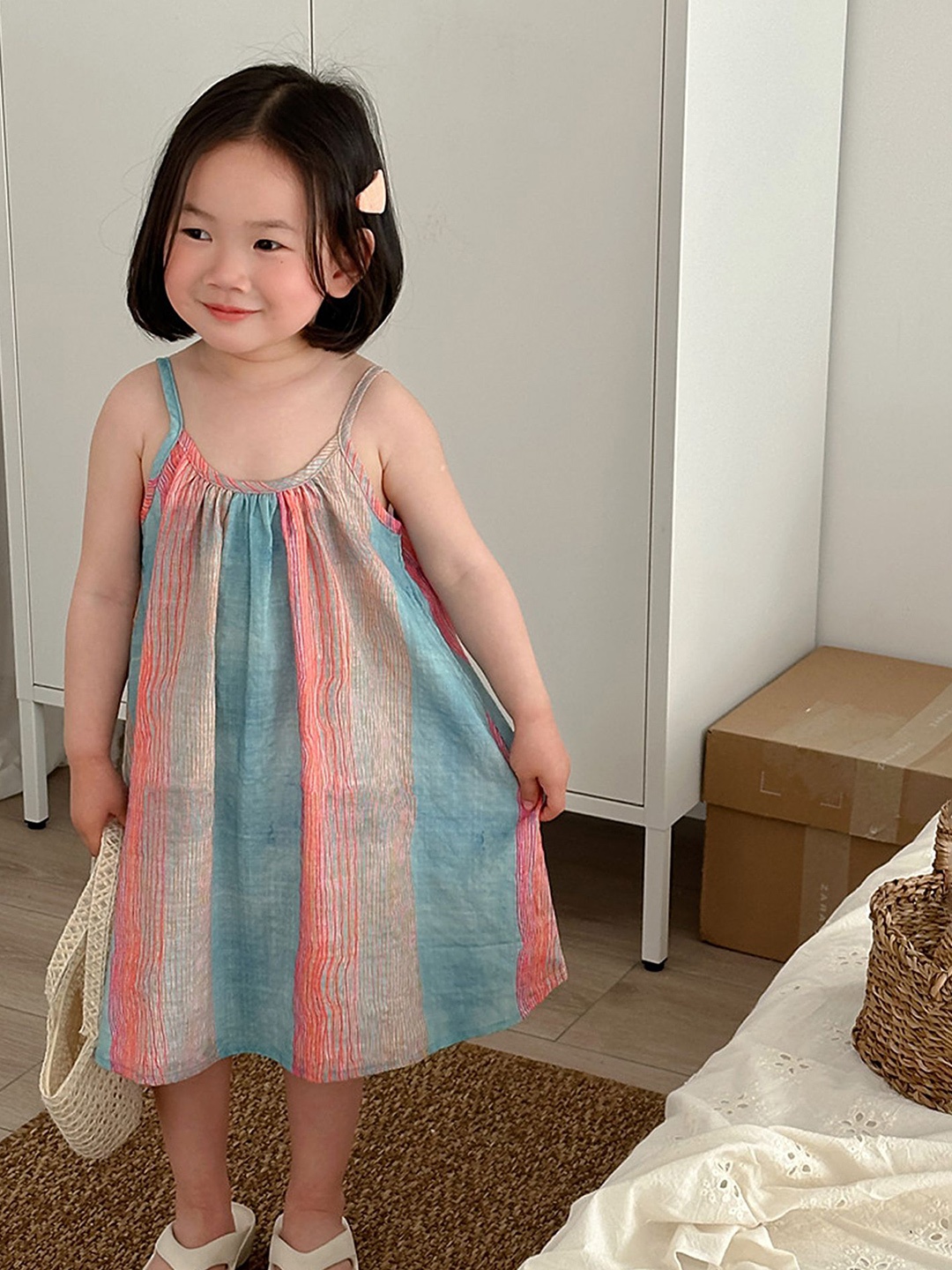 

LULU & SKY Checked A-Line Dress, Blue