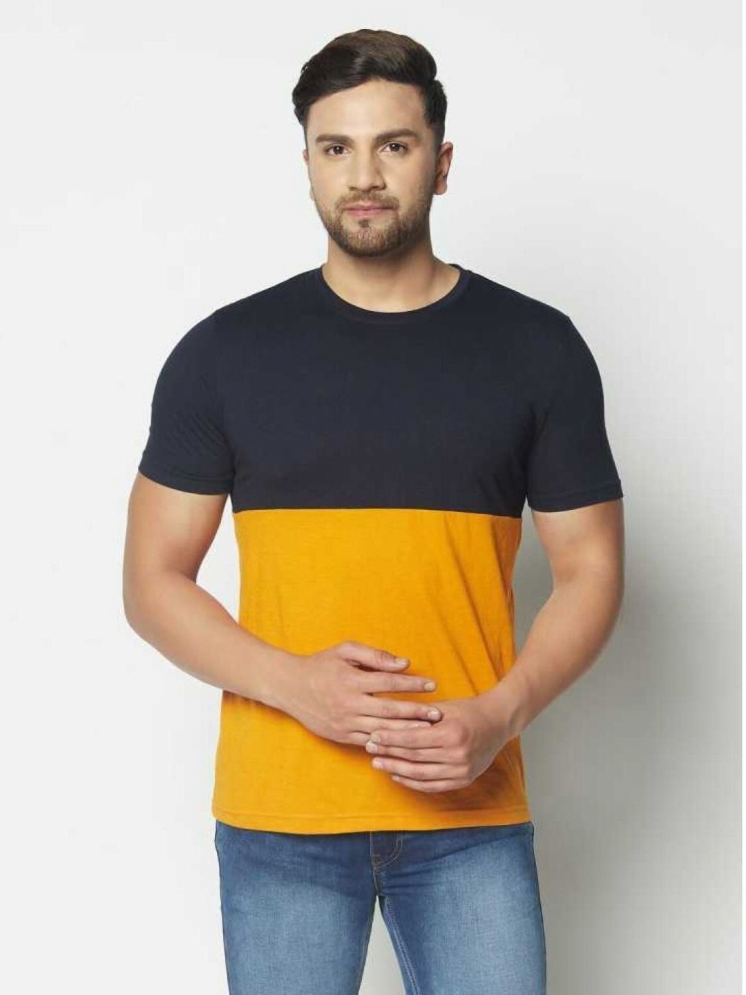 

Unicus Apparel Men Colourblocked Extended Sleeves Pockets T-shirt, Multi