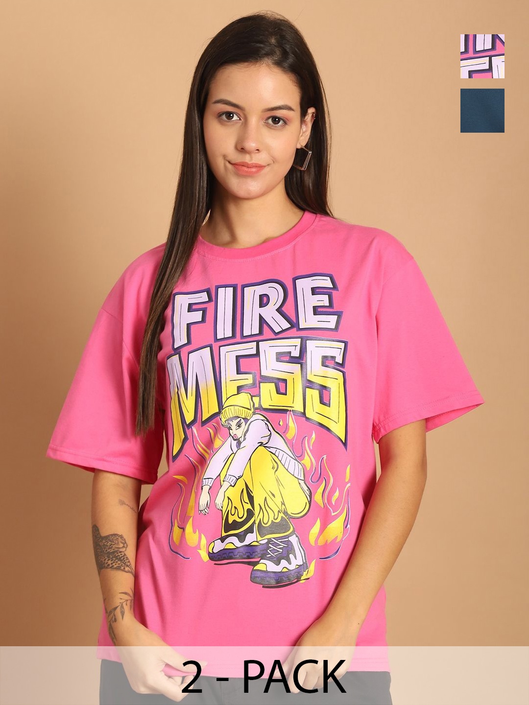 

Dreambe Women Printed T-shirt, Multi