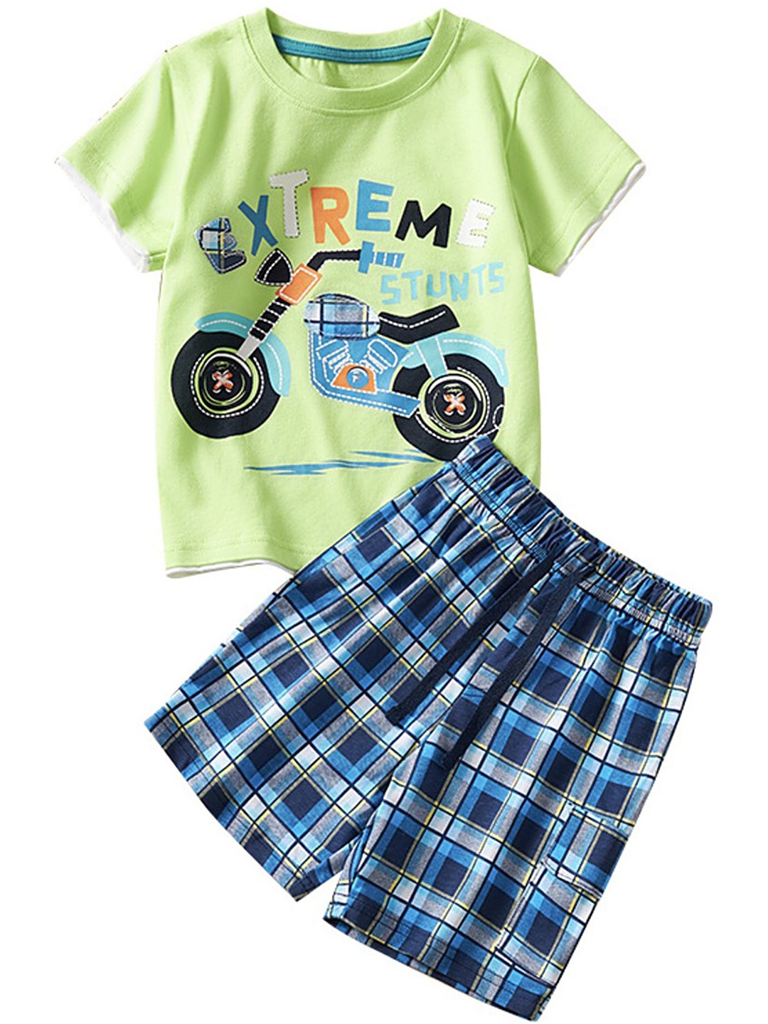 

LULU & SKY Boys Printed T-shirt with Shorts, Green