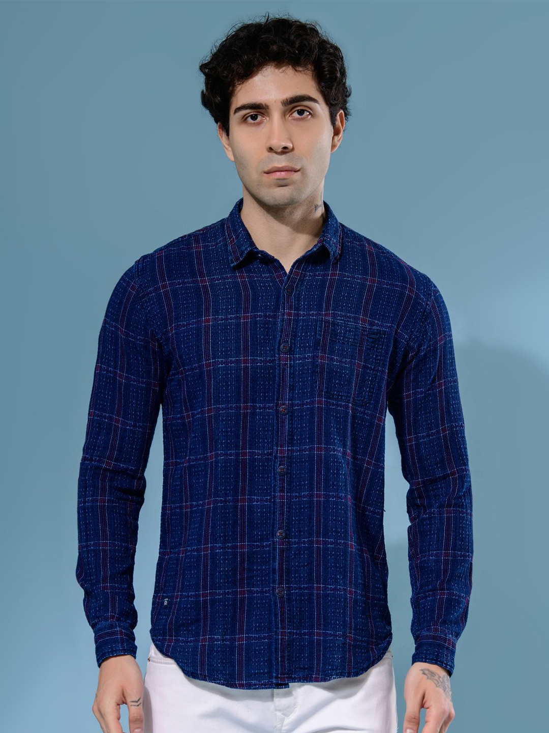 

Albion By CnM Men Comfort Opaque Casual Shirt, Red