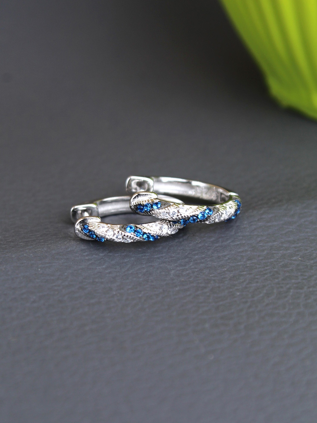 

DEVASHREE Circular Hoop Earrings, Blue