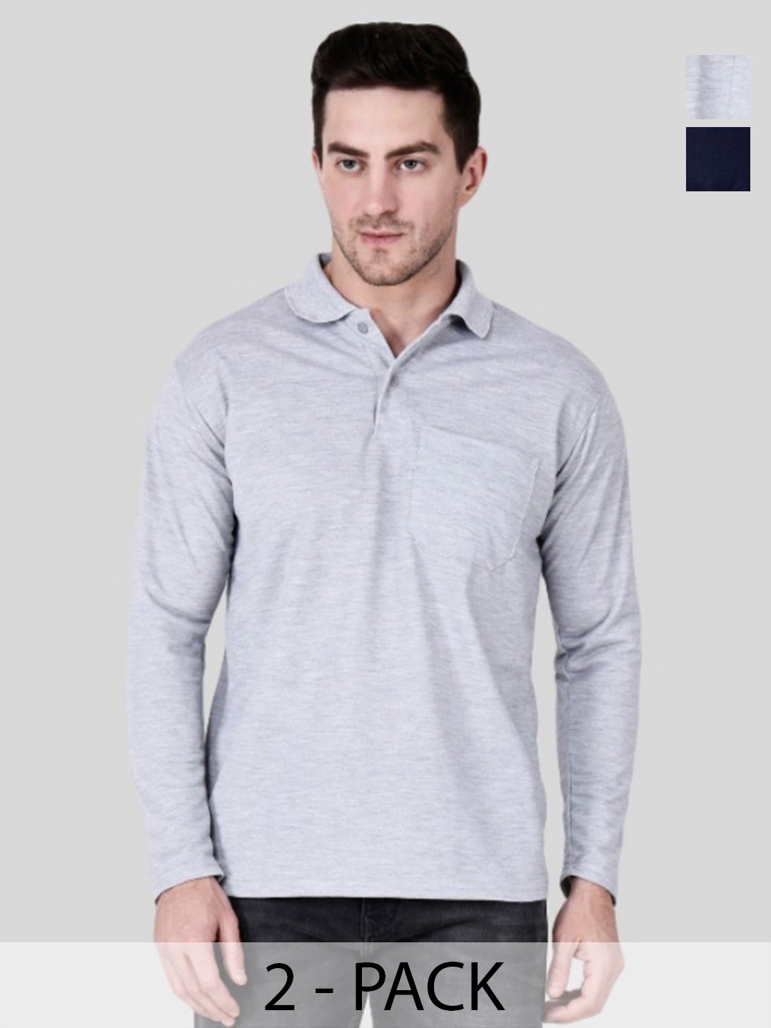 

SAIKSA FASHION Men 2 Polo Collar Pockets T-shirt, Multi