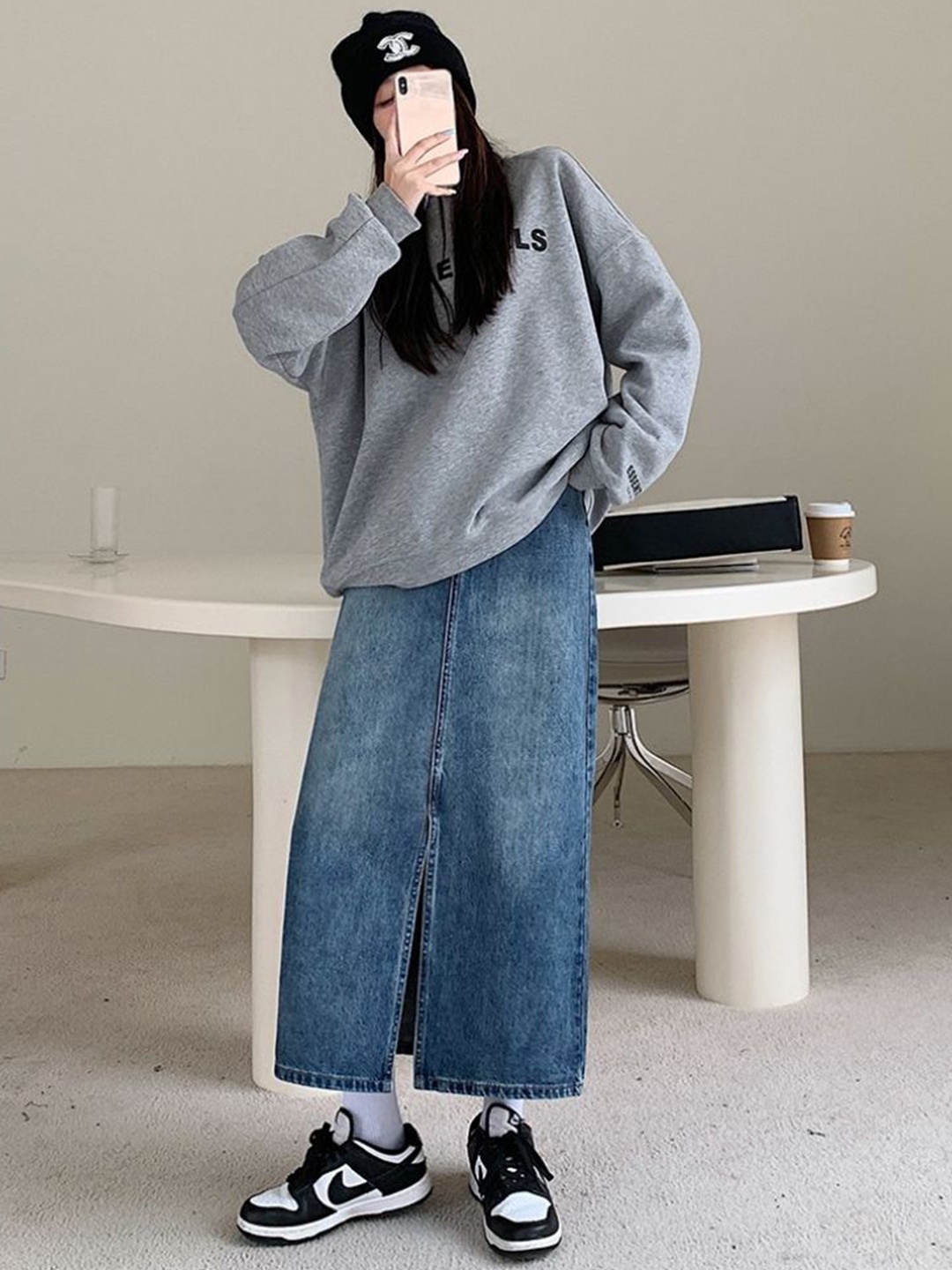 

StyleCast Straight Midi Skirt, Blue