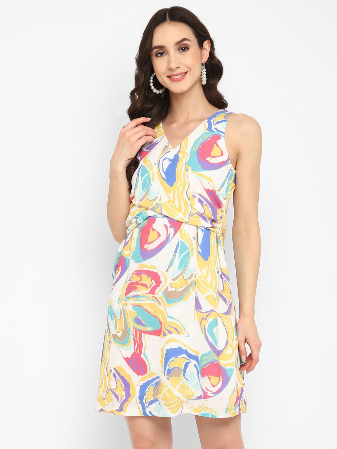 

Taurus Print Fit & Flare Dress, White