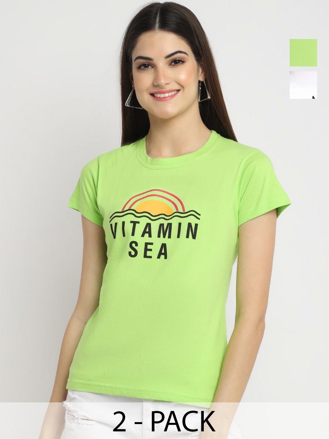 

Dreambe Women Typography Printed T-shirt, Multi