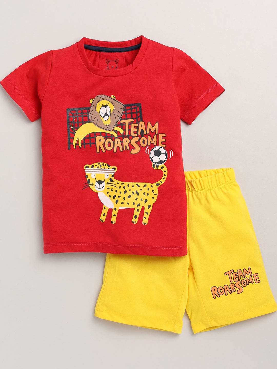 

YK Boys Printed T-shirt with Shorts, Red