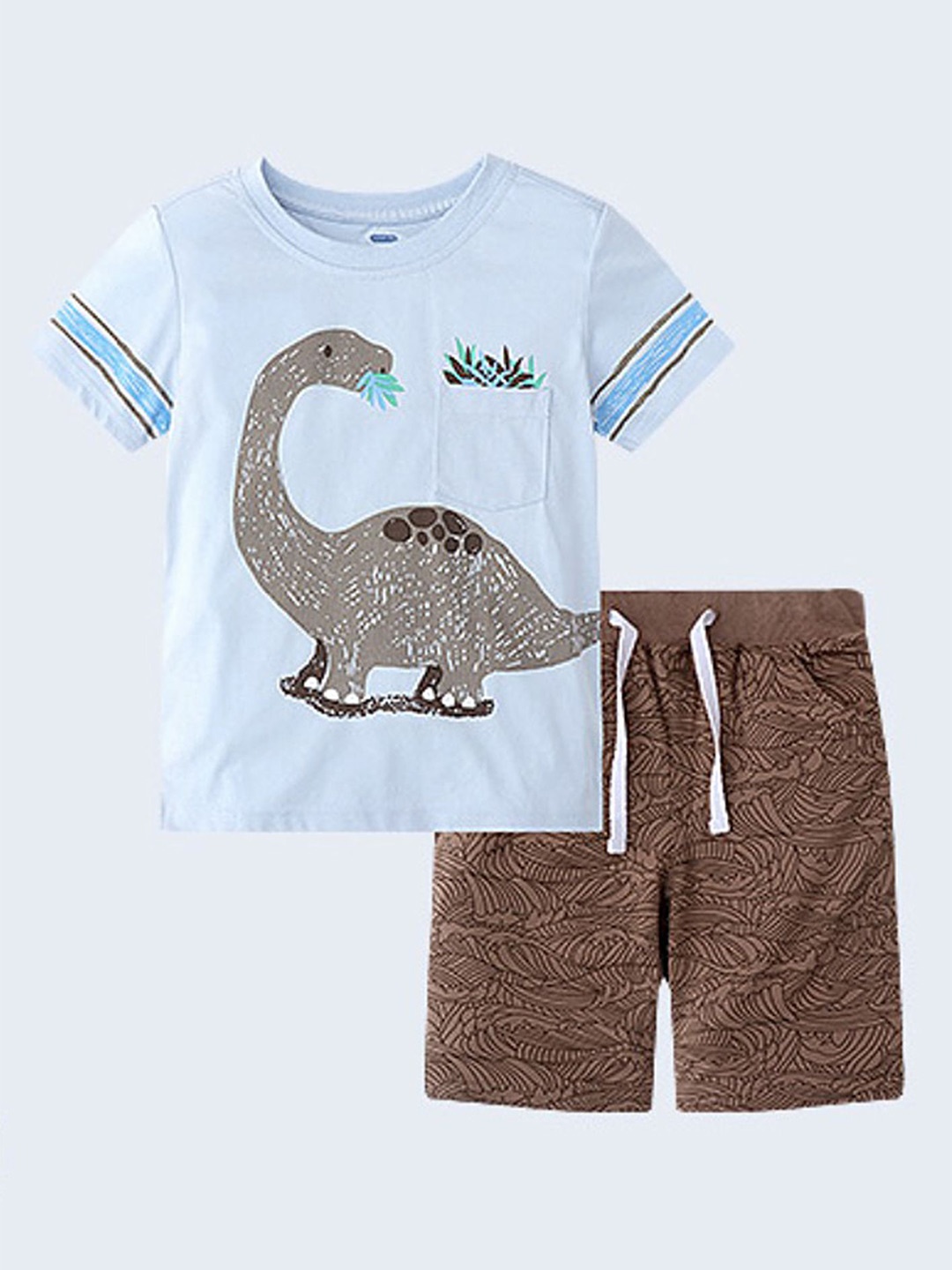 

LULU & SKY Boys Printed T-shirt with Shorts, Blue