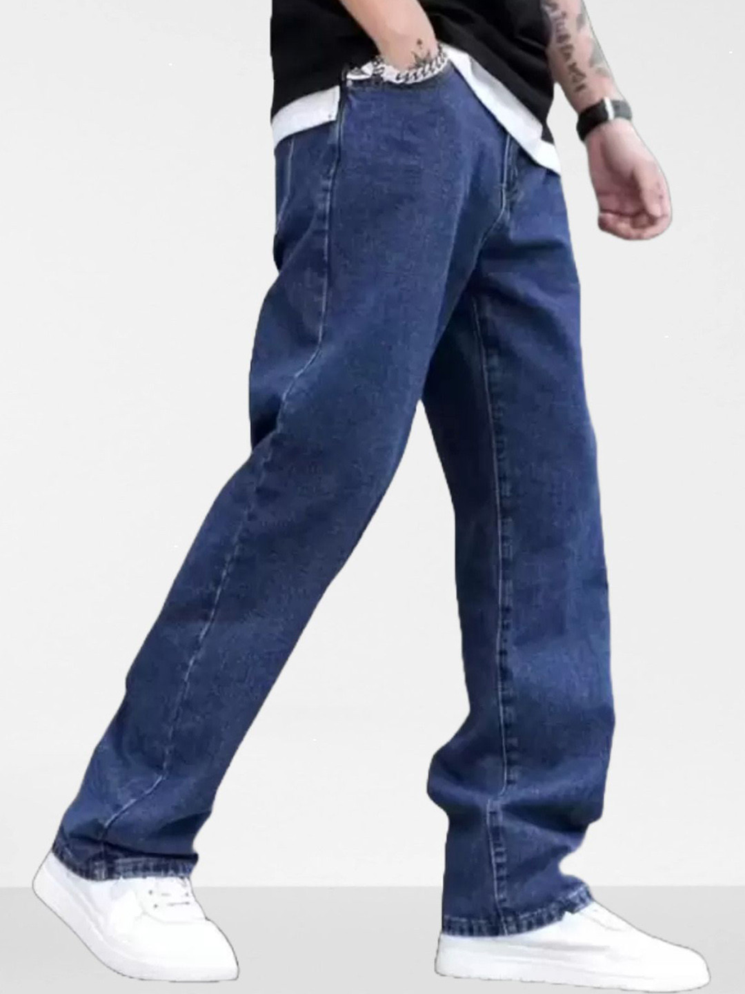 

COMFITS Men Classic Low Distress Stretchable Jeans, Blue
