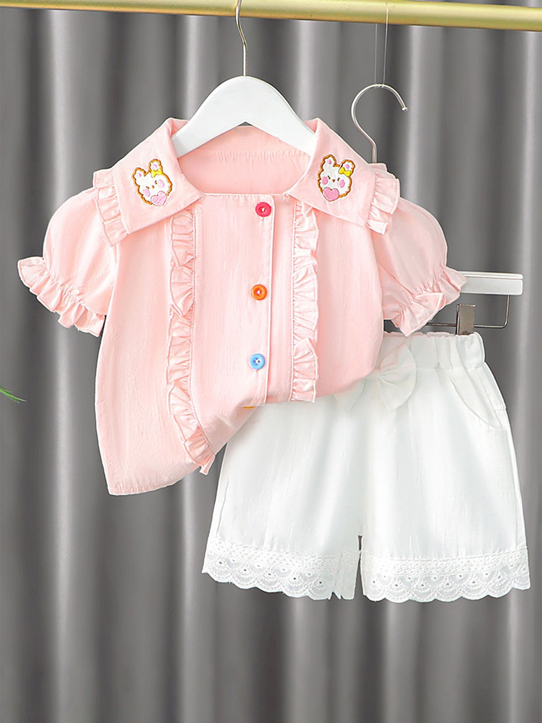 

LULU & SKY Girls Top with Shorts, Pink