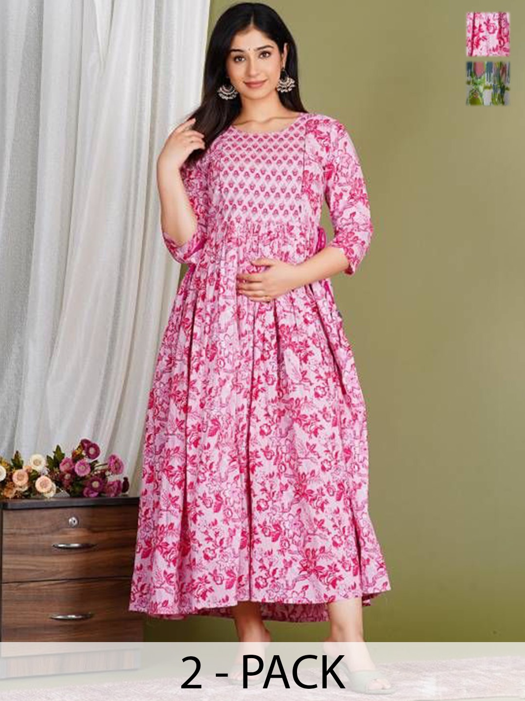 

Moda Rapido Women Printed Thread Work Anarkali Kurta, Multi