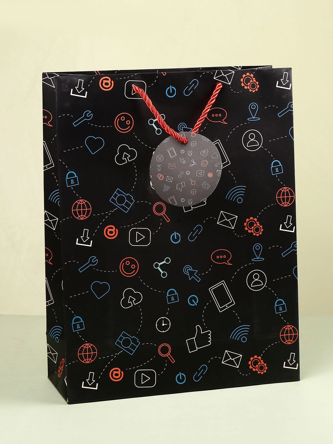 

Archies Printed Shopper Tote Bag with Cut Work, Multi
