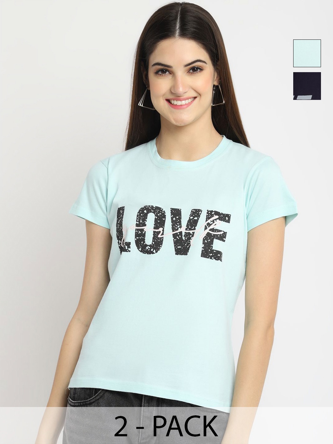 

Dreambe Women Typography Printed T-shirt, Multi