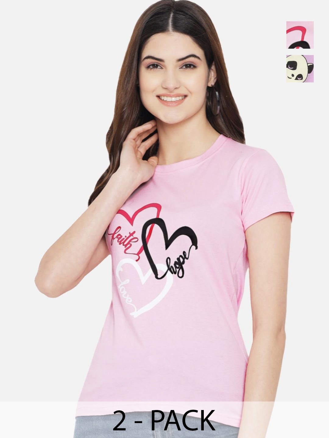 

Dreambe Women Typography Printed T-shirt, Multi