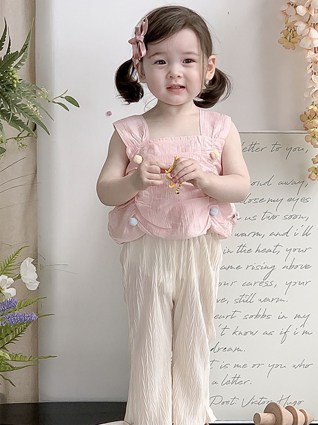 

LULU & SKY Girls Top with Trousers, Pink