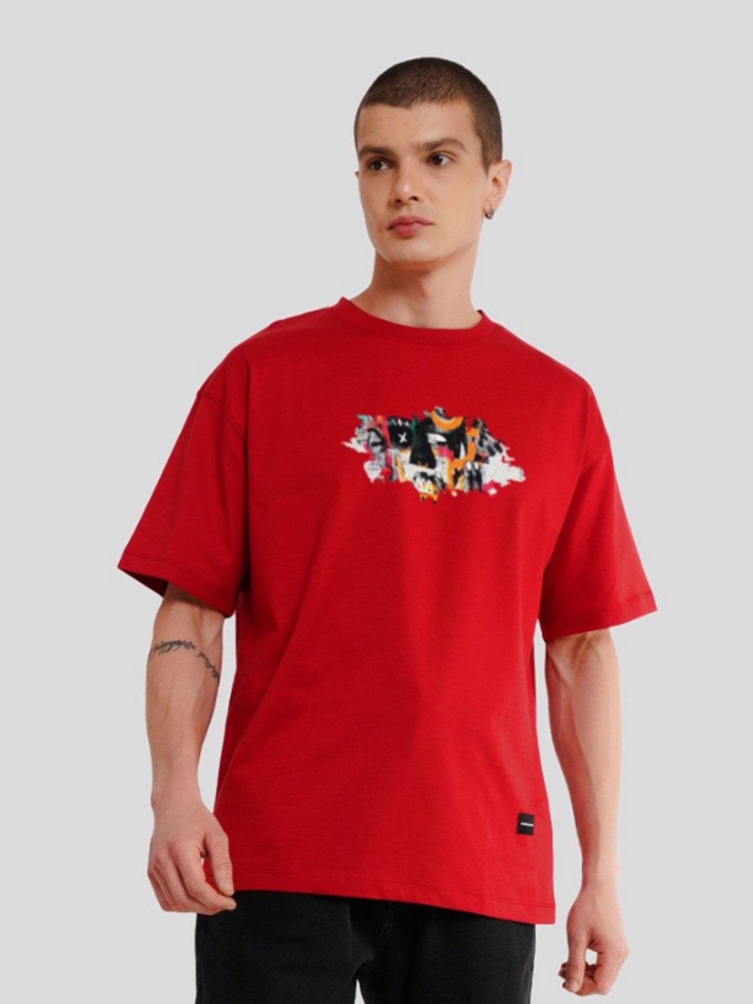 

Underrated Club Men Printed Bio Finish T-shirt, Red