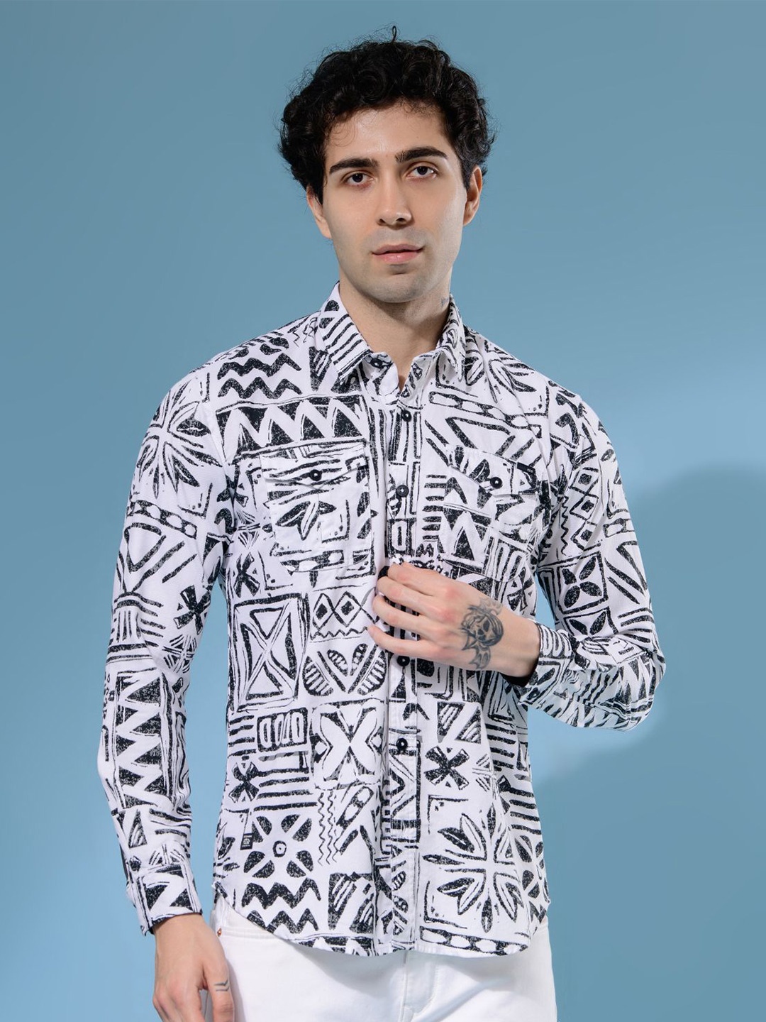 

Albion By CnM Men Comfort Opaque Casual Shirt, Black