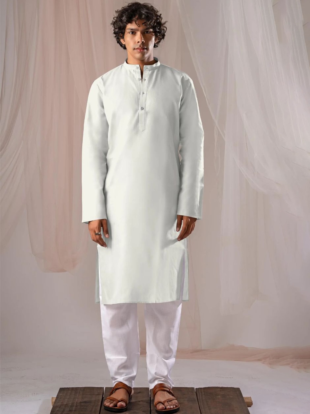 

5 Stitch Men Regular Kurta with Pyjamas, White